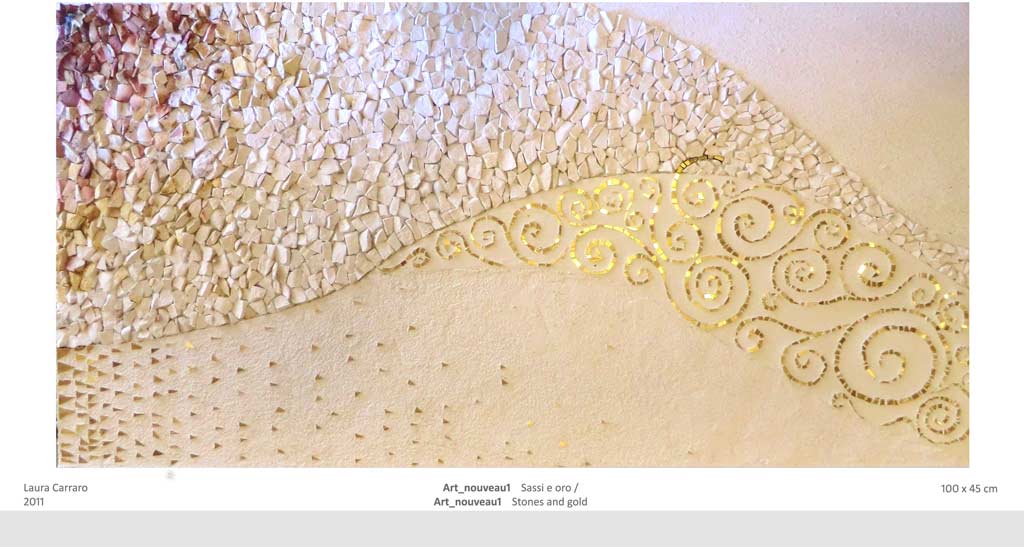 mosaico bianco e oro stile klimt