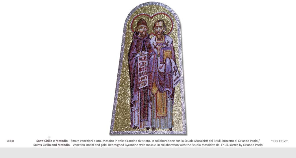 mosaico bizantino con fondo oro
