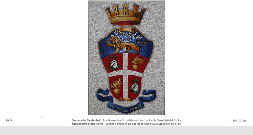 mosaico per la caserma dei carabinieri di spilimbergo