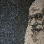 Mohamed Chabarik, "Personaggi da terra. Tiziano Terzani", 2010. 100 x 100 cm