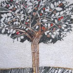 "L'albero dell'amicizia" (The friendship tree), 2010. Realized with Eclektic association for a project with primary school M. Volpe - Spilimbergo, on a drawing by Giulio Candussio. 245 x 380 cm