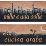 Signs "Mille e una notte" restaurant, Udine, 2006. 200 x 80 cm