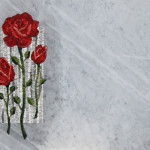 "Roses", mosaic insert in marble loculo, 2015