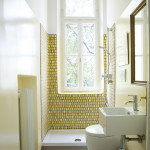 "The yellow bathroom", homage to Carlo Scarpa, 2013. Private house, Udine. Photo Giovanni Chiarot/Zeroidee