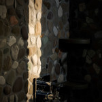 Shower made with river stones, 2012. Private house, Udine. Photo Giovanni Chiarot/Zeroidee