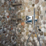 Shower made with river stones, 2012. Private house, Udine. Photo Giovanni Chiarot/Zeroidee